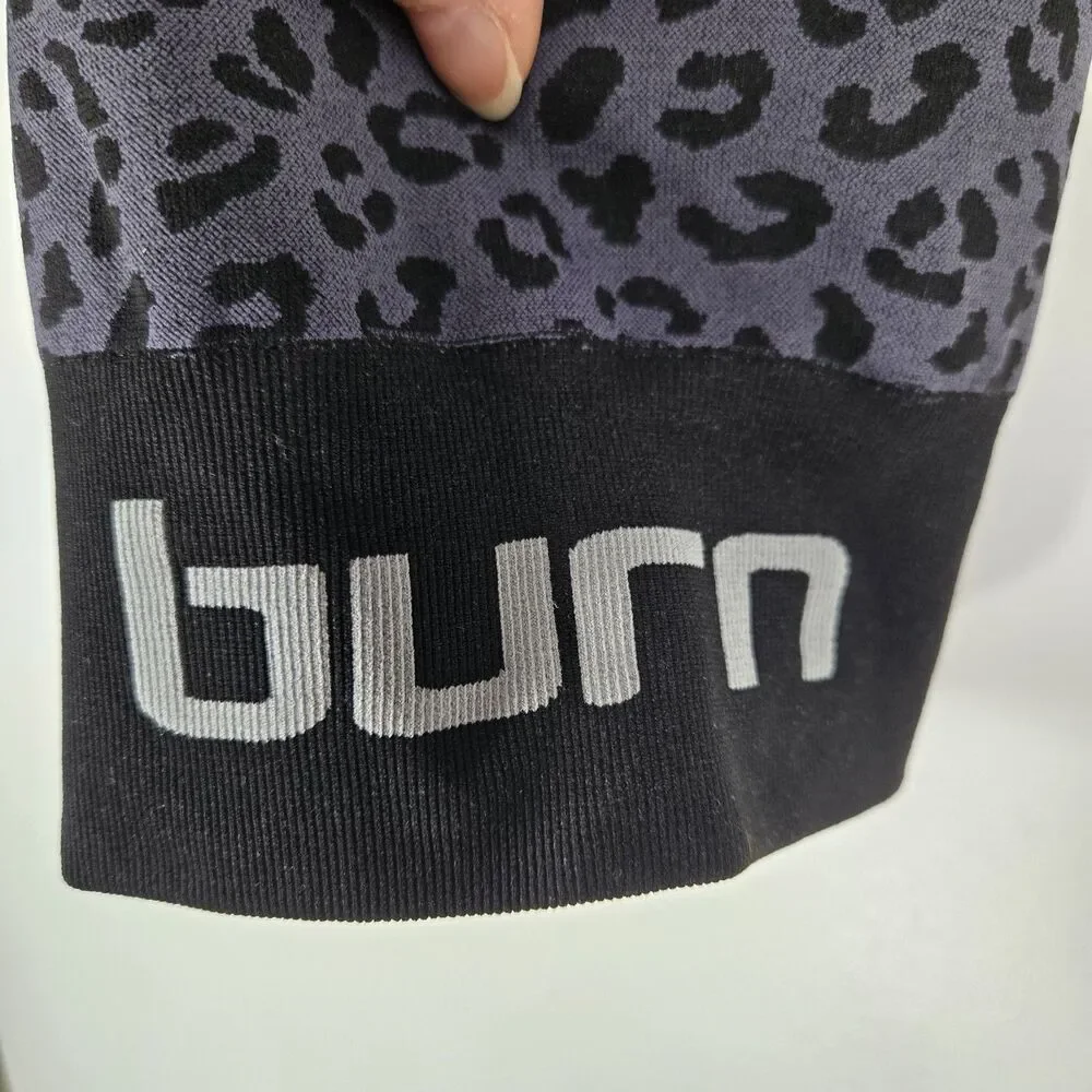 Nux Women's Size Small Purple Black Cheetah Print Sports Bra NWOT